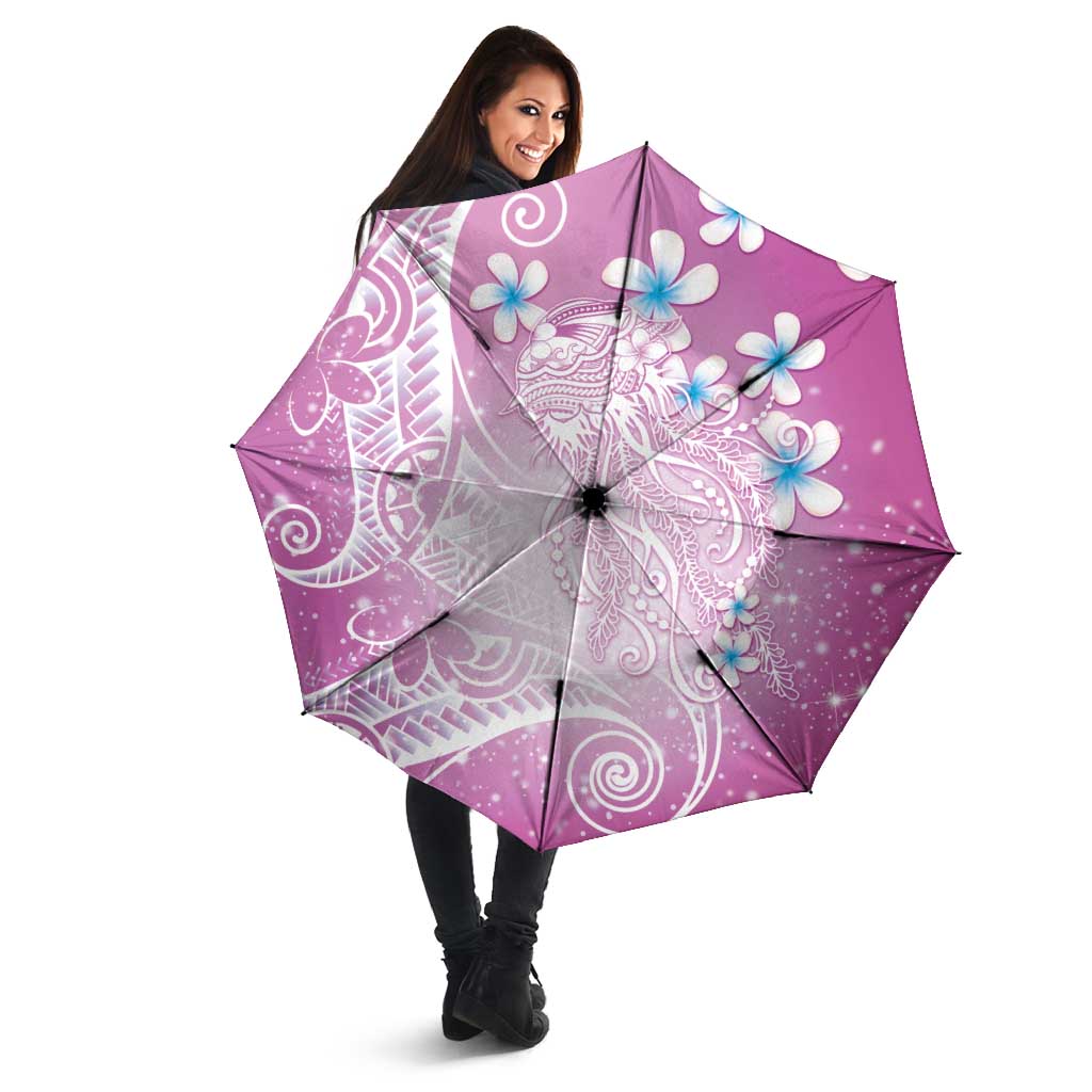 Polynesian Jellyfish Umbrella With Plumeria Pink LT05 - Polynesian Pride