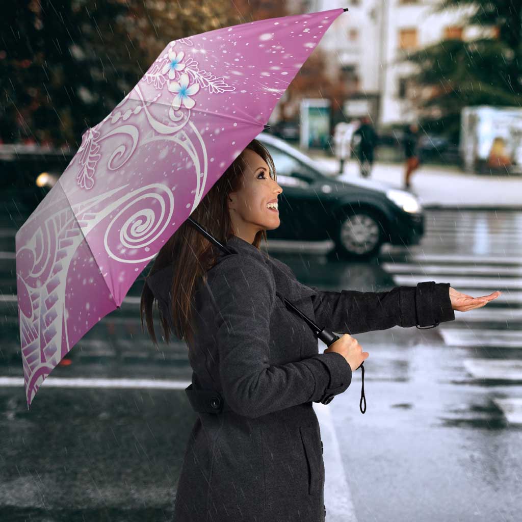 Polynesian Jellyfish Umbrella With Plumeria Pink LT05 - Polynesian Pride