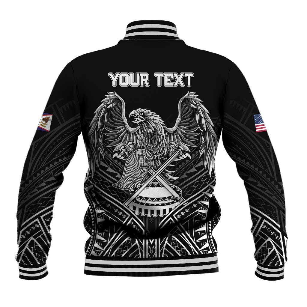 American Samoa Flag Day Baseball Jacket Bald Eagle With Polynesian Pattern