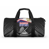 American Samoa Flag Day Duffle Bag Bald Eagle With Polynesian Pattern