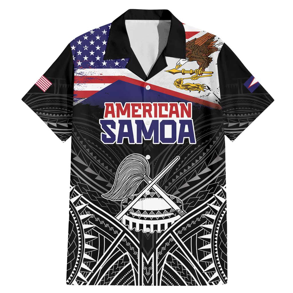 American Samoa Flag Day Family Matching Mermaid Dress and Hawaiian Shirt Bald Eagle With Polynesian Pattern