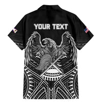 American Samoa Flag Day Family Matching Mermaid Dress and Hawaiian Shirt Bald Eagle With Polynesian Pattern