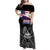 American Samoa Flag Day Family Matching Off Shoulder Maxi Dress and Hawaiian Shirt Bald Eagle With Polynesian Pattern