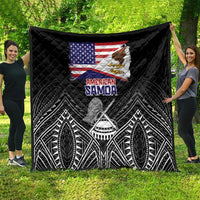 American Samoa Flag Day Quilt Bald Eagle With Polynesian Pattern