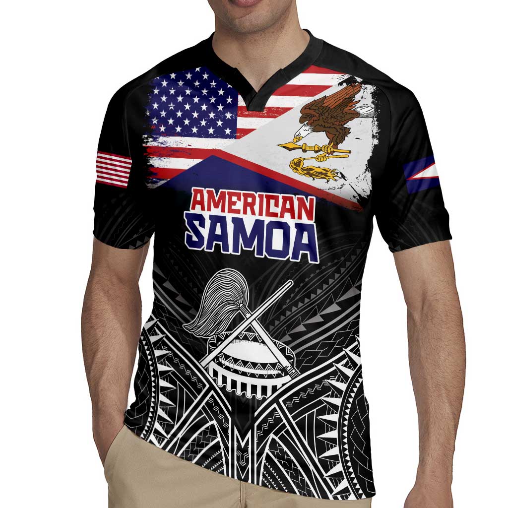 American Samoa Flag Day Rugby Jersey Bald Eagle With Polynesian Pattern