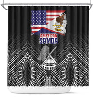American Samoa Flag Day Shower Curtain Bald Eagle With Polynesian Pattern