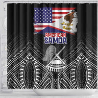 American Samoa Flag Day Shower Curtain Bald Eagle With Polynesian Pattern