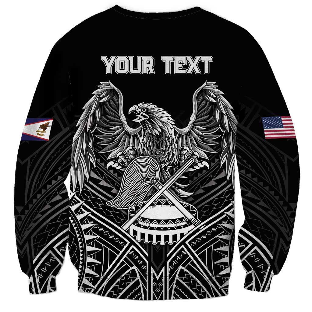 American Samoa Flag Day Sweatshirt Bald Eagle With Polynesian Pattern