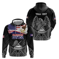 American Samoa Flag Day Zip Hoodie Bald Eagle With Polynesian Pattern