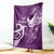 Fibromyalgia Awareness Blanket Polynesian Purple Ribbon