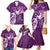 Personalised Fibromyalgia Awareness Family Matching Mermaid Dress and Hawaiian Shirt Polynesian Purple Ribbon