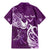 Personalised Fibromyalgia Awareness Family Matching Mermaid Dress and Hawaiian Shirt Polynesian Purple Ribbon