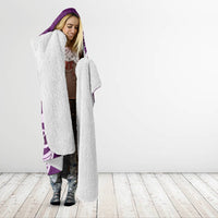 Fibromyalgia Awareness Hooded Blanket Polynesian Purple Ribbon