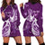 Personalised Fibromyalgia Awareness Hoodie Dress Polynesian Purple Ribbon