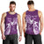 Personalised Fibromyalgia Awareness Men Tank Top Polynesian Purple Ribbon