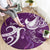 Fibromyalgia Awareness Round Carpet Polynesian Purple Ribbon