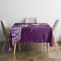 Fibromyalgia Awareness Tablecloth Polynesian Purple Ribbon