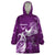 Personalised Fibromyalgia Awareness Wearable Blanket Hoodie Polynesian Purple Ribbon