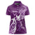 Personalised Fibromyalgia Awareness Women Polo Shirt Polynesian Purple Ribbon