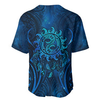 New Zealand Dream Catcher Baseball Jersey Maori Koru Pattern Blue Version