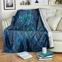 New Zealand Dream Catcher Blanket Maori Koru Pattern Blue Version LT05 Blue - Polynesian Pride