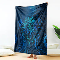 New Zealand Dream Catcher Blanket Maori Koru Pattern Blue Version LT05 - Polynesian Pride