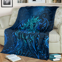New Zealand Dream Catcher Blanket Maori Koru Pattern Blue Version LT05 - Polynesian Pride