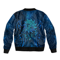 New Zealand Dream Catcher Bomber Jacket Maori Koru Pattern Blue Version LT05 - Polynesian Pride