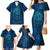 New Zealand Dream Catcher Family Matching Mermaid Dress and Hawaiian Shirt Maori Koru Pattern Blue Version