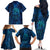 New Zealand Dream Catcher Family Matching Off The Shoulder Long Sleeve Dress and Hawaiian Shirt Maori Koru Pattern Blue Version