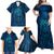 New Zealand Dream Catcher Family Matching Off Shoulder Maxi Dress and Hawaiian Shirt Maori Koru Pattern Blue Version