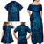 New Zealand Dream Catcher Family Matching Off Shoulder Maxi Dress and Hawaiian Shirt Maori Koru Pattern Blue Version