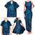 New Zealand Dream Catcher Family Matching Tank Maxi Dress and Hawaiian Shirt Maori Koru Pattern Blue Version