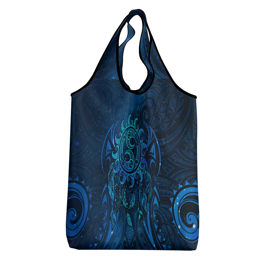 New Zealand Dream Catcher Grocery Bag Maori Koru Pattern Blue Version LT05 - Polynesian Pride