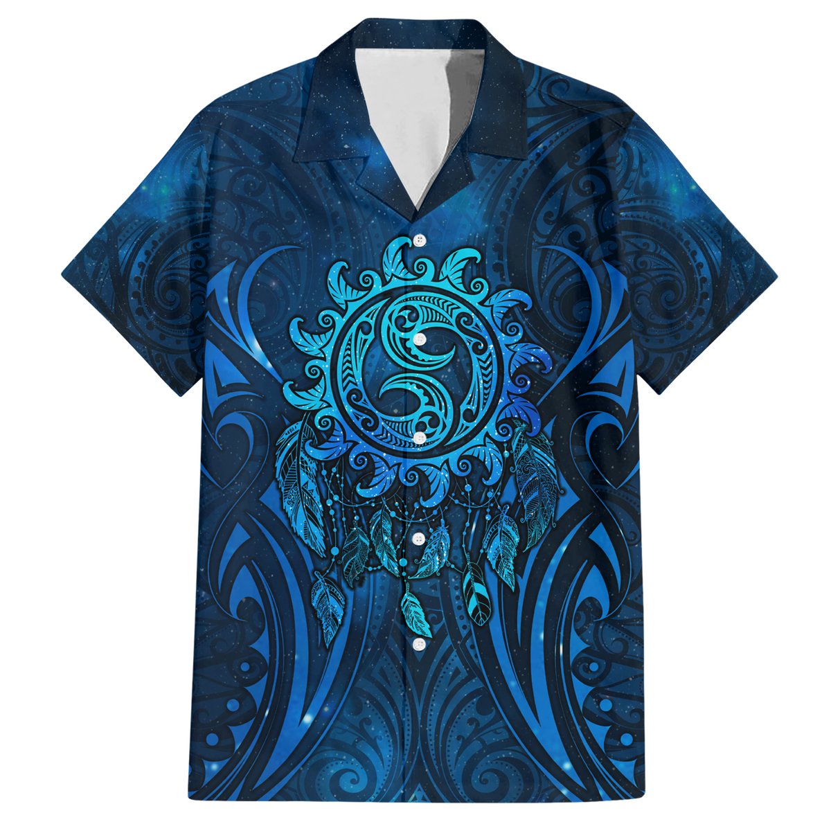 New Zealand Dream Catcher Hawaiian Shirt Maori Koru Pattern Blue Version LT05 Blue - Polynesian Pride