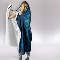 New Zealand Dream Catcher Hooded Blanket Maori Koru Pattern Blue Version LT05 - Polynesian Pride
