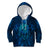 New Zealand Dream Catcher Kid Hoodie Maori Koru Pattern Blue Version