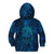 New Zealand Dream Catcher Kid Hoodie Maori Koru Pattern Blue Version