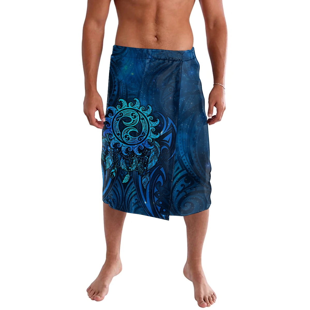 New Zealand Dream Catcher Lavalava Maori Koru Pattern Blue Version LT05 Blue - Polynesian Pride