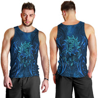 New Zealand Dream Catcher Men Tank Top Maori Koru Pattern Blue Version LT05 - Polynesian Pride