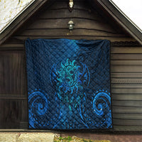 New Zealand Dream Catcher Quilt Maori Koru Pattern Blue Version