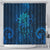 New Zealand Dream Catcher Shower Curtain Maori Koru Pattern Blue Version