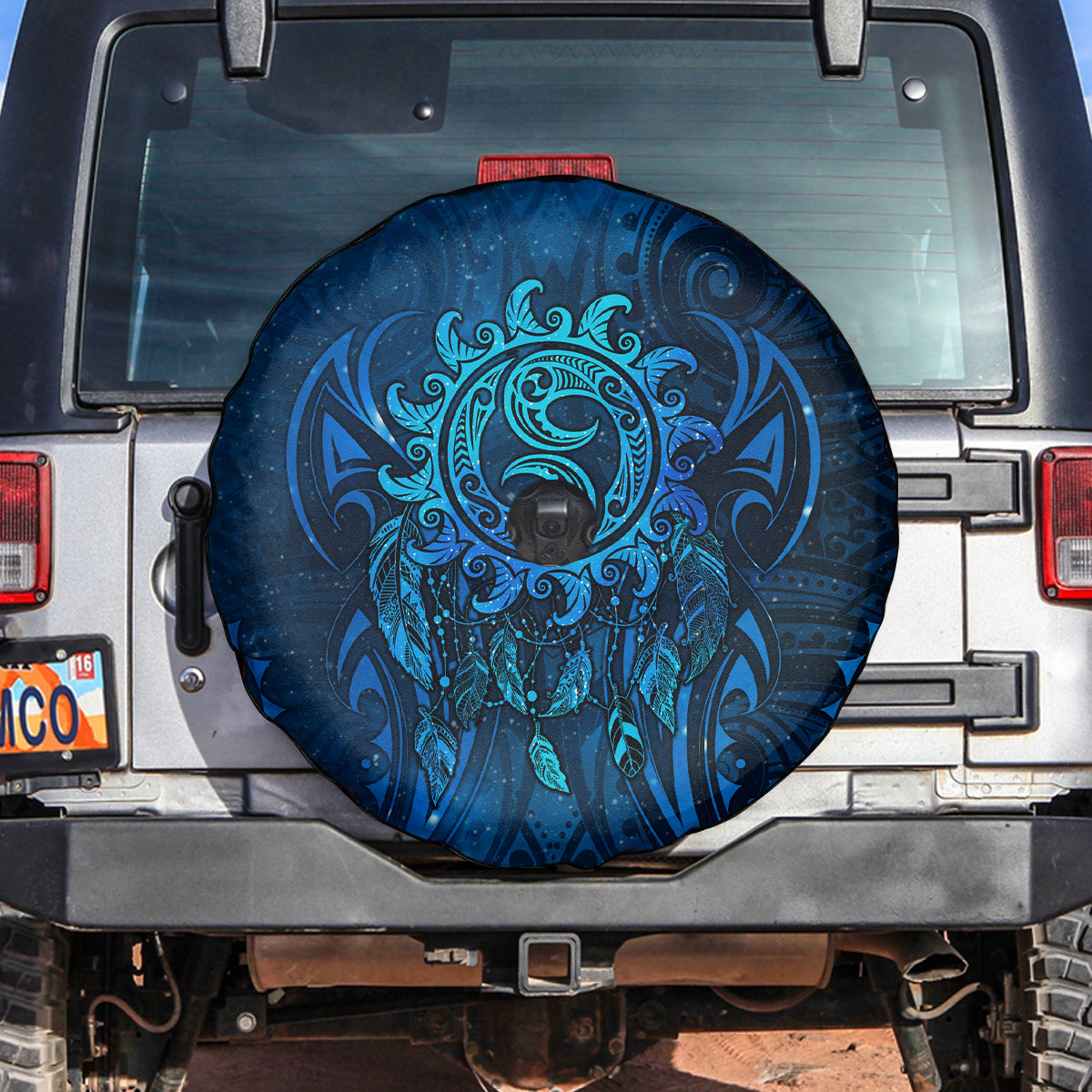 New Zealand Dream Catcher Spare Tire Cover Maori Koru Pattern Blue Version LT05 Blue - Polynesian Pride