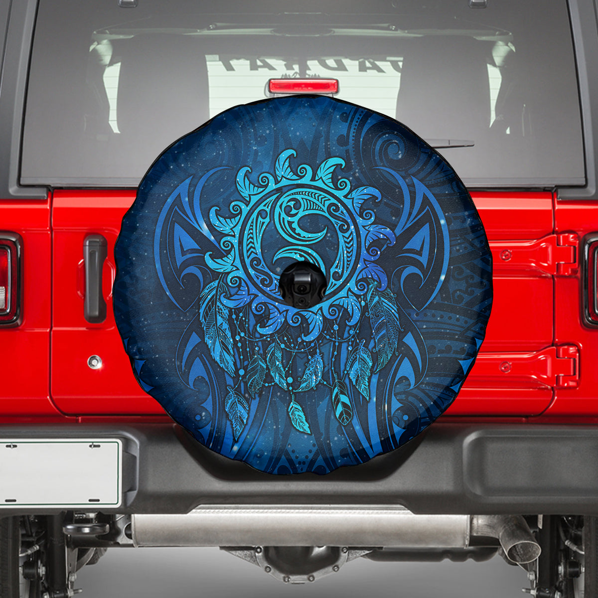 New Zealand Dream Catcher Spare Tire Cover Maori Koru Pattern Blue Version LT05 - Polynesian Pride