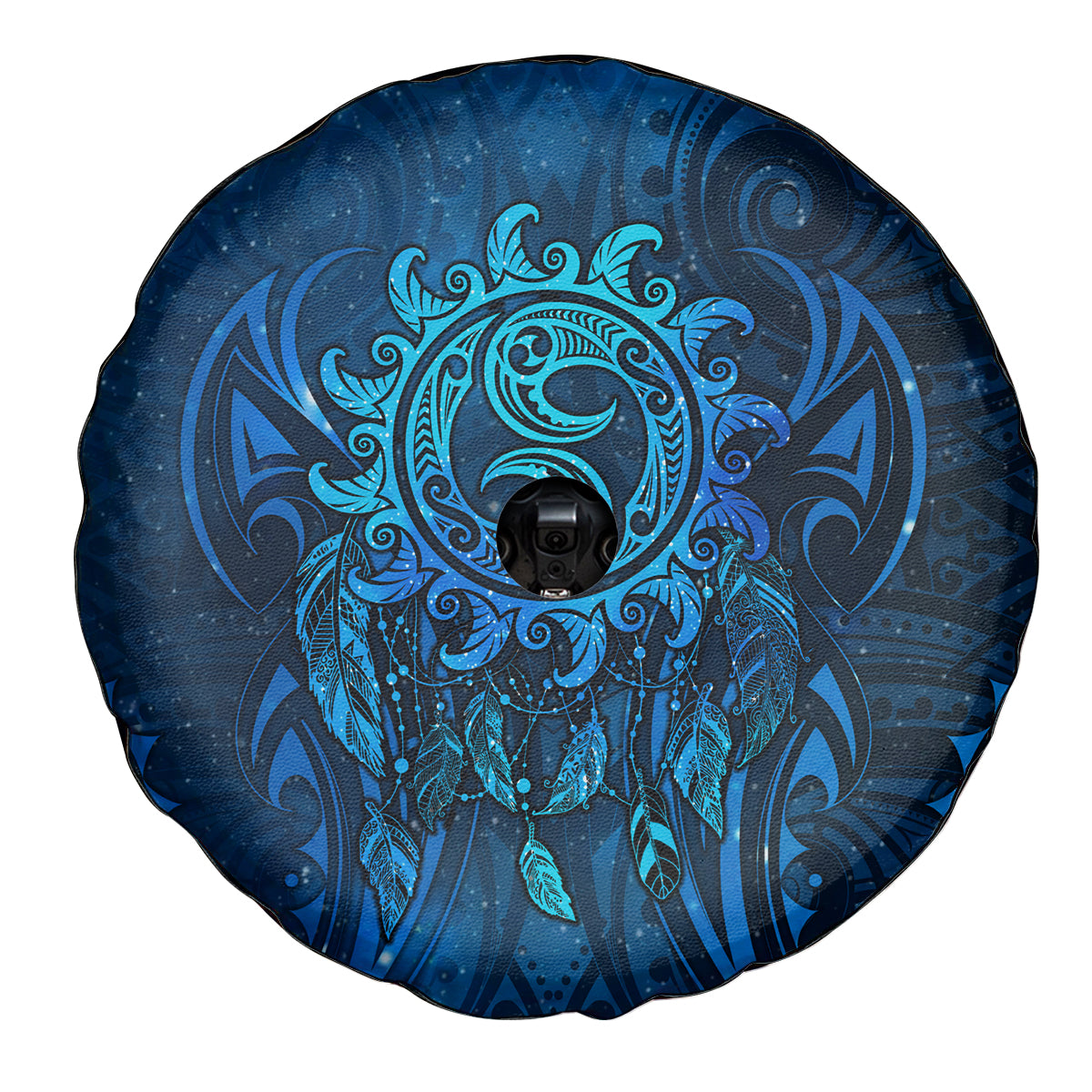 New Zealand Dream Catcher Spare Tire Cover Maori Koru Pattern Blue Version LT05 - Polynesian Pride