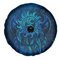 New Zealand Dream Catcher Spare Tire Cover Maori Koru Pattern Blue Version LT05 - Polynesian Pride