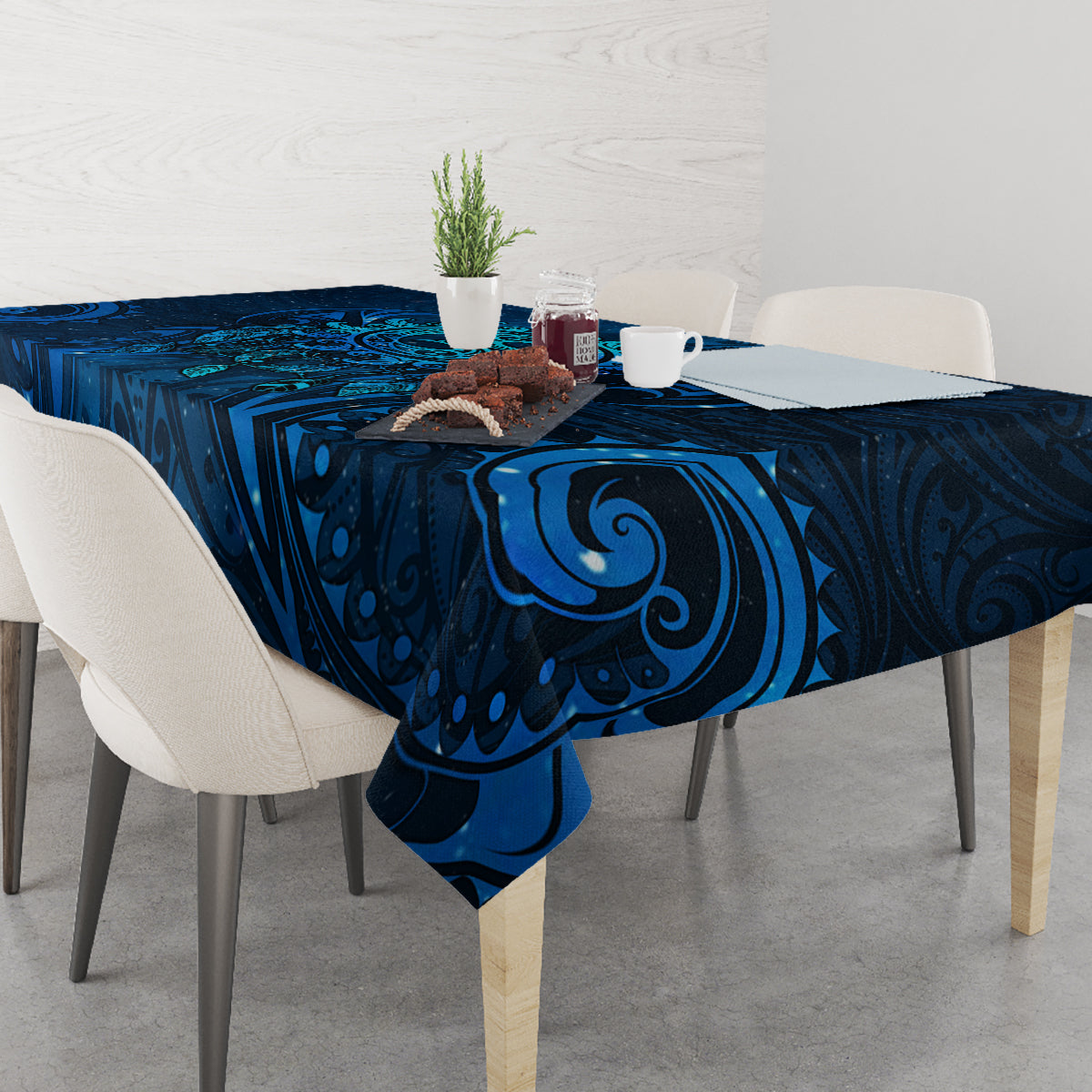 New Zealand Dream Catcher Tablecloth Maori Koru Pattern Blue Version LT05 - Polynesian Pride