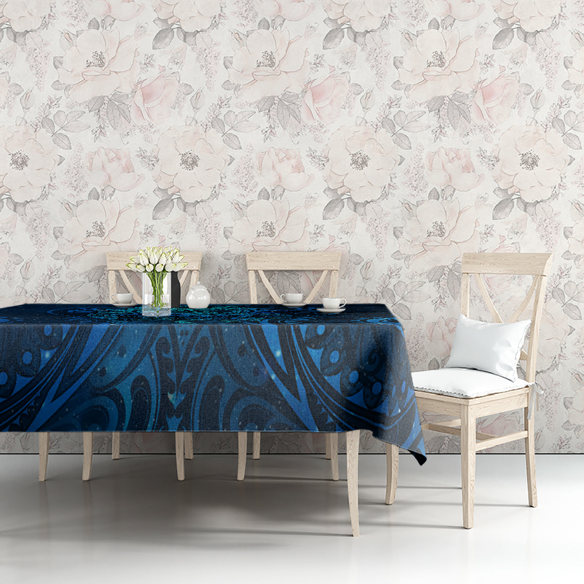 New Zealand Dream Catcher Tablecloth Maori Koru Pattern Blue Version LT05 - Polynesian Pride
