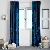New Zealand Dream Catcher Window Curtain Maori Koru Pattern Blue Version LT05 - Polynesian Pride