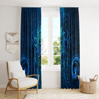 New Zealand Dream Catcher Window Curtain Maori Koru Pattern Blue Version LT05 - Polynesian Pride